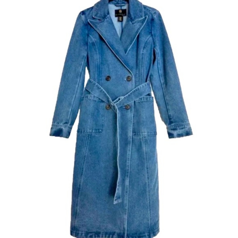 House of Harlow Denim Trench Coat Size Small